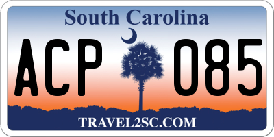 SC license plate ACP085