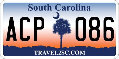 SC license plate ACP086