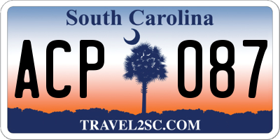 SC license plate ACP087