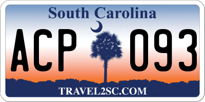 SC license plate ACP093