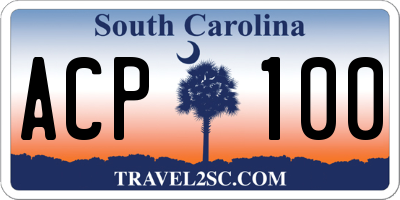 SC license plate ACP100