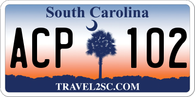 SC license plate ACP102