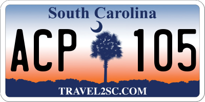SC license plate ACP105