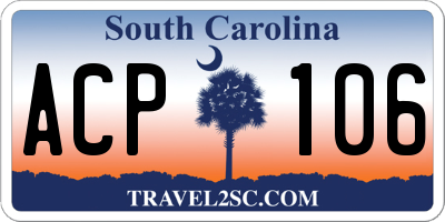 SC license plate ACP106