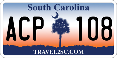 SC license plate ACP108