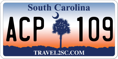 SC license plate ACP109