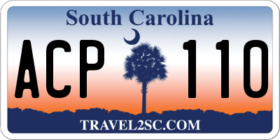 SC license plate ACP110