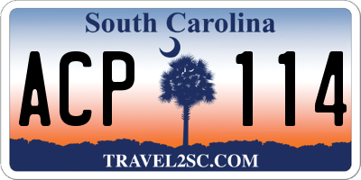 SC license plate ACP114