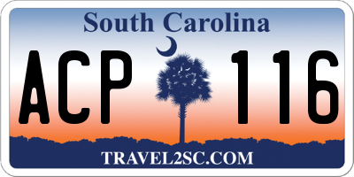 SC license plate ACP116