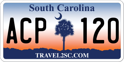 SC license plate ACP120