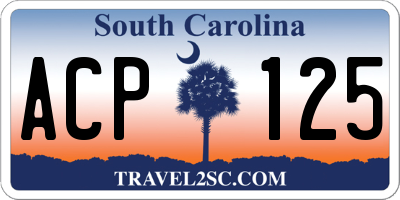SC license plate ACP125