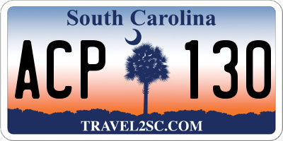 SC license plate ACP130