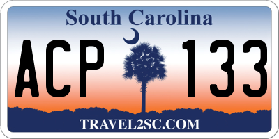 SC license plate ACP133