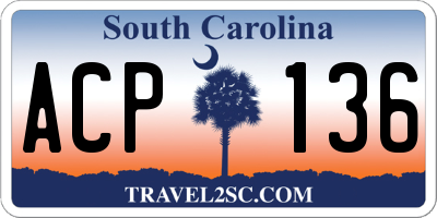 SC license plate ACP136