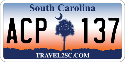 SC license plate ACP137