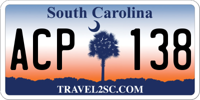 SC license plate ACP138