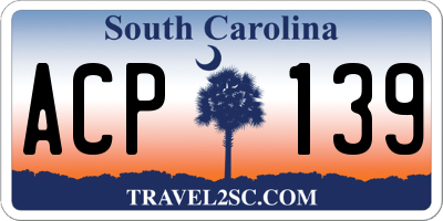 SC license plate ACP139