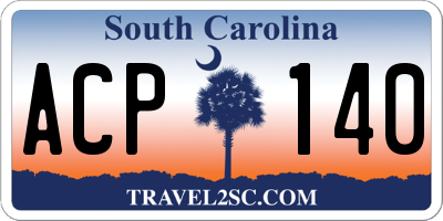 SC license plate ACP140
