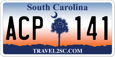 SC license plate ACP141