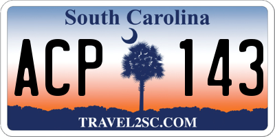 SC license plate ACP143