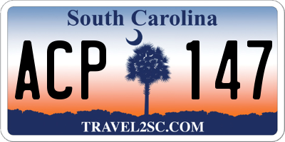SC license plate ACP147