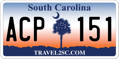 SC license plate ACP151