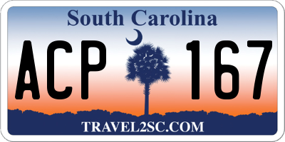SC license plate ACP167