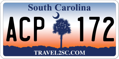 SC license plate ACP172