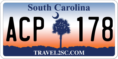 SC license plate ACP178