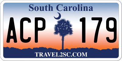 SC license plate ACP179