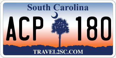 SC license plate ACP180