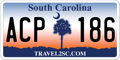 SC license plate ACP186