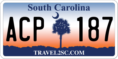 SC license plate ACP187