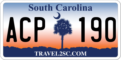 SC license plate ACP190