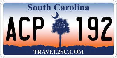 SC license plate ACP192
