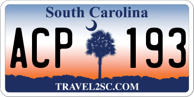 SC license plate ACP193
