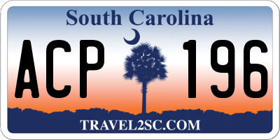 SC license plate ACP196