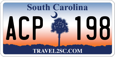 SC license plate ACP198