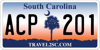 SC license plate ACP201