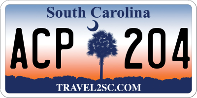SC license plate ACP204
