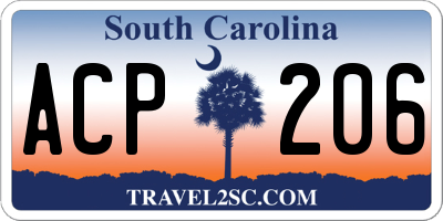 SC license plate ACP206
