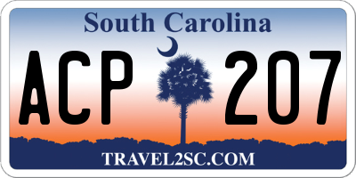 SC license plate ACP207