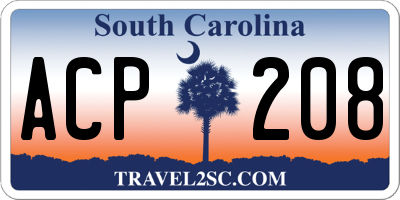 SC license plate ACP208