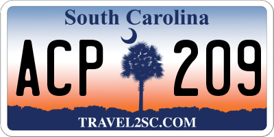SC license plate ACP209