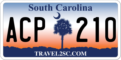 SC license plate ACP210