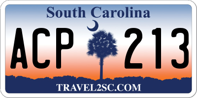 SC license plate ACP213