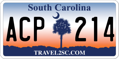 SC license plate ACP214
