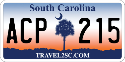 SC license plate ACP215
