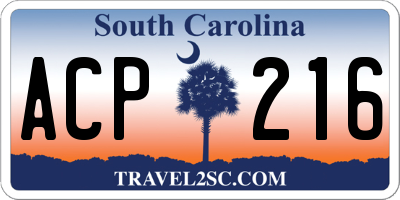 SC license plate ACP216