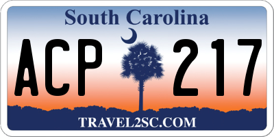 SC license plate ACP217